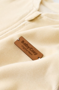 Salopeta cu maneca lunga si fermoar din 80%bumbac organic si 20% poliester -Crem, BabyCosy - Img 6