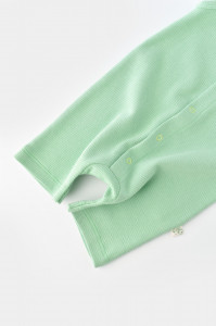 Salopeta fara maneci si pantaloni scurti - 100% bumbac organic - Mint, BabyCosy - Img 4