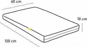 Saltea copii Jens Skiddou, din spuma, 120x60x10 cm