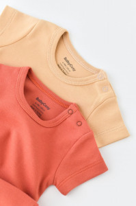 Set 2 body-uri bebe unisex -100% bumbac organic - Mustar/ Scortisoara, BabyCosy - Img 9