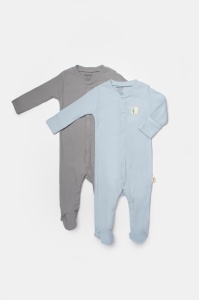 Set 2 salopete lungi Bamboo, blue, BabyCosy, 50%bumbac+50% bambus