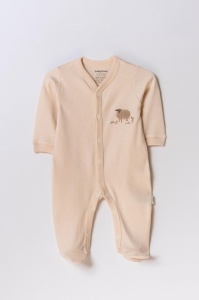 Set 2 salopete lungi, Lamb, BabyCosy, 100% bumbac organic - Img 2
