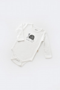 Set 3 piese Broscuta cu body, pantalonasi si vestuta din 80%bumbac organic si 20% poliester - Antracit, BabyCosy - Img 4