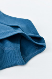 Set 4 piese: bluza, pantaloni, caciulita si manusi din bumbac organic si modal - Bleumarin, BabyCosy - Img 6