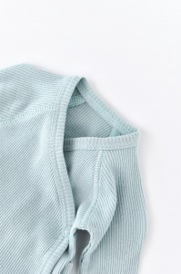Set 4 piese: bluza, pantaloni, caciulita si manusi din bumbac organic si modal - Mint, BabyCosy - Img 10