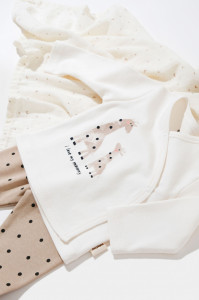 Set 5 piese Girafa, BabyCosy, 100% bumbac organic