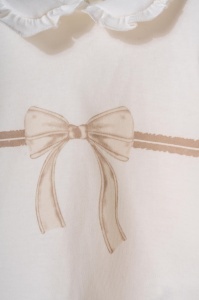 Set bluză cu volănaș și pantalonași, Bow, BabyCosy, 100%bumbac organic - Img 9