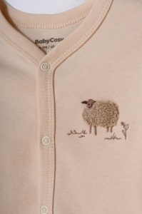 Set bluzita cu capse si pantalon, Lamb, BabyCosy, 100%bumbac organic - Img 9