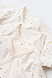 Set de 10 piese pentru nou nascut - 100% bumbac organic - Ecru cu buline, BabyCosy - Img 9