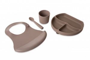 Set diversificare 4 piese din silicon BabyJem: bavetica, farfurie, lingurita si pahar - Img 6