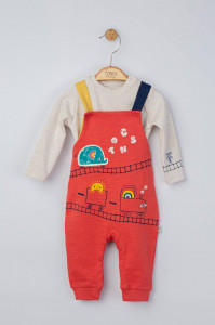 Set salopeta cu bluzita pentru bebelusi Choo Choo, Tongs baby - Img 2