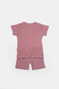 Set tricou cu pantaloni Bamboo, roz, BabyCosy, 50%bumbac+50% bambus