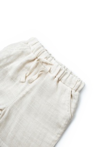 Set tricou maro cu pantaloni scurti TeddyBear, 100% bumbac organic, BabyCosy