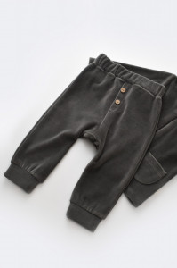 Set Ursulet cu bluzita cu fermoar si gluga si pantaloni lungi din 80%bumbac organic si 20% poliester - Antracit, BabyCosy - Img 7