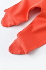 Pantaloni cu Botosei - Bumbac organic Caramiziu BabyCosy - Img 5