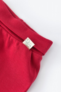 Pantaloni cu Botosei - Bumbac organic Rosu BabyCosy - Img 3