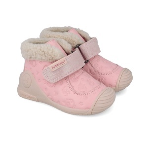 Pantofi copii fete din piele, Roz, 251104-A, Biomecanics