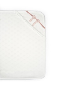 Paturica pentru nou nascut, 100% bumbac organic, Bow, BabyCosy, powder - Img 2