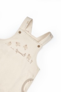 Salopetă cu bretele, Lamb, BabyCosy, 100% bumbac organic - Img 4