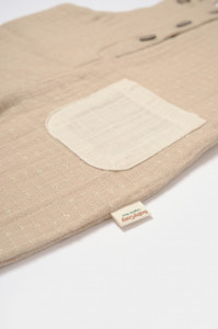 Salopeta cu bretele si buzunar, 100% bumbac - Apricot, BabyCosy
