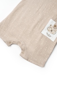 Salopeta cu guler TeddyBear, BabyCosy, 100% bumbac organic