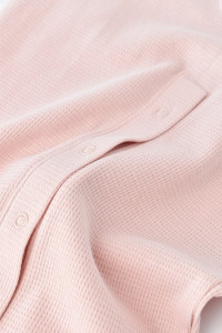 Salopeta cu pantaloni scurti - 100% bumbac organic - Roz, BabyCosy - Img 10