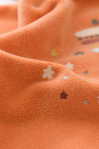 Salopeta Curcubeu cu maneca lunga si botosei din 80%bumbac organic si 20% poliester - Portocaliu, BabyCosy - Img 7