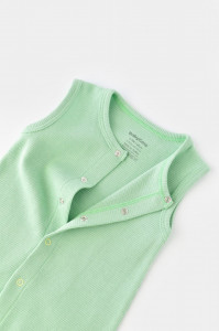 Salopeta fara maneci si pantaloni scurti - 100% bumbac organic - Mint, BabyCosy - Img 11