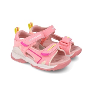 Sandale din piele pentru copii, Biomecanics, 252246, corai