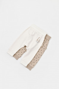 Set 2 pantaloni bebe unisex Girafa, Baby Cosy, 100% bumbac organic