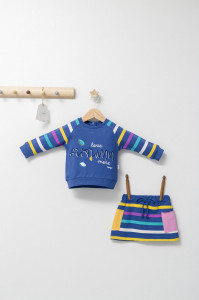 Set 2 piese cu bluzita si fustita pentru fetite Colorful autum, Tongs baby - Img 1