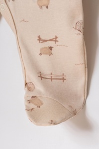 Set 2 salopete lungi, Lamb, BabyCosy, 100% bumbac organic - Img 9