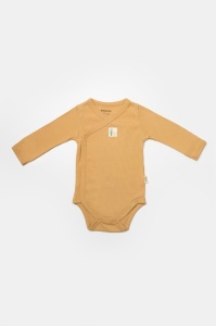 Set 4 piese:body, pantaloni, baveta si caciulita Bamboo, maro, BabyCosy, 50% bumbac+50%bambus