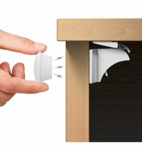 Set 4 sigurante magnetice pentru usi de dulapuri si sertare BabyJem - Img 3