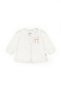Set bluză și pantalon, Bow, BabyCosy, 100%bumbac organic, Powder - Img 4