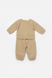 Set bluza si pantaloni, Winter muselin, 100% bumbac - Apricot, BabyCosy