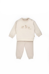Set bluzita cu imprimeu si pantalon, Lamb, BabyCosy, 100%bumbac organic - Img 2
