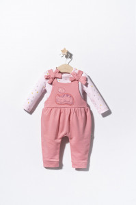 Set salopeta cu bluzita pentru bebelusi Cats, Tongs baby - Img 3