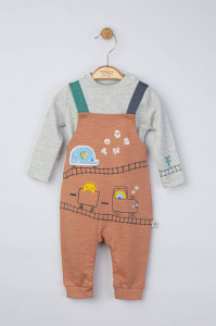 Set salopeta cu bluzita pentru bebelusi Choo Choo, Tongs baby - Img 3
