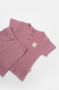 Set tricou cu pantaloni Bamboo, roz, BabyCosy, 50%bumbac+50% bambus