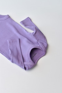 Body Bebe Unisex cu maneca lunga din 95% bumbac organic cu 5% elastan - Mov, BabyCosy - Img 3