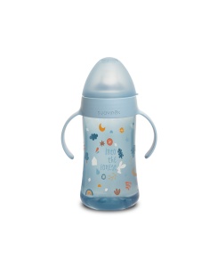 Cana cu muștiuc de silicon, 270 ml, albastru, Forest, Suavinex