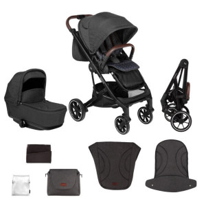 Carucior 2 in 1 Skiddou Moss Onyx, Negru - Img 1