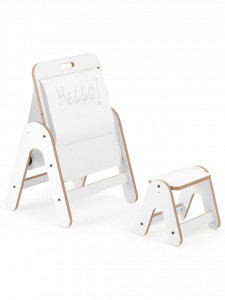 Masuta si tabla 2 in 1 cu scaunel MamaToyz Massam MDF - Img 1