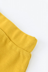 Pantaloni Bebe Unisex din bumbac organic Galben BabyCosy - Img 3