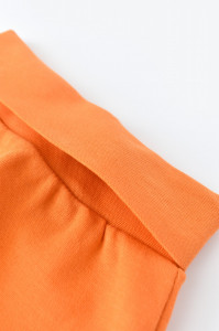 Pantaloni Bebe Unisex din bumbac organic Portocaliu BabyCosy - Img 3