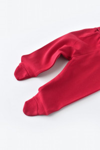 Pantaloni cu Botosei - Bumbac organic Rosu BabyCosy - Img 4