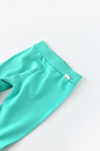 Pantaloni cu Botosei - Bumbac organic Turcoaz BabyCosy - Img 2