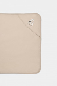 Paturica din bumbac organic Girafa, BabyCosy, Mink, 85X85 cm
