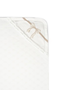Paturica pentru nou nascut, 100% bumbac organic, Bow, BabyCosy, stone - Img 3